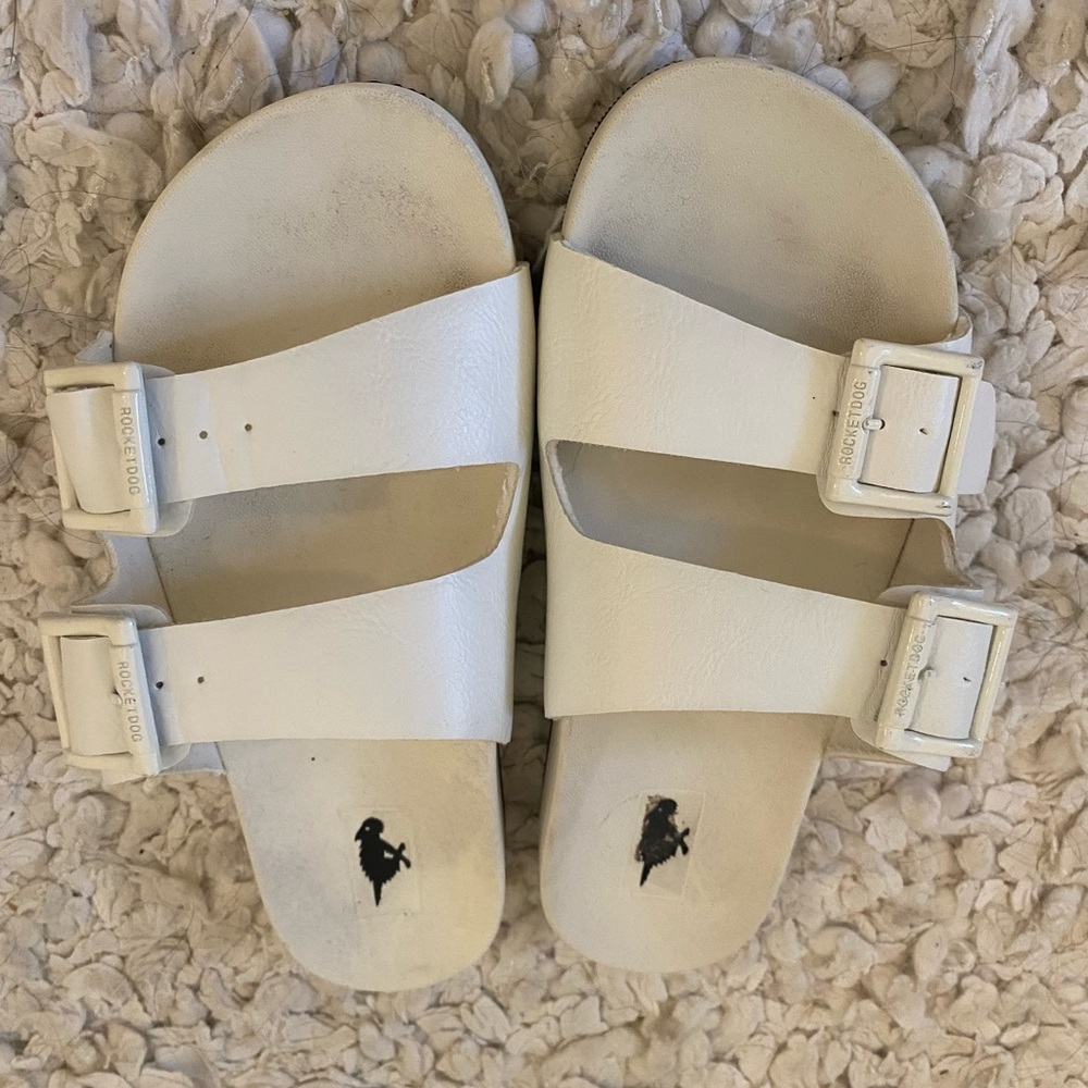 Rocket Dog Cream Double-Strap Sandals